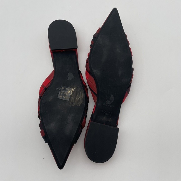 N.21 Red Tartan Plaid Knotted Mule Sz 7.5 Holiday Slip On Shoe Made In Italy - Picture 8 of 10